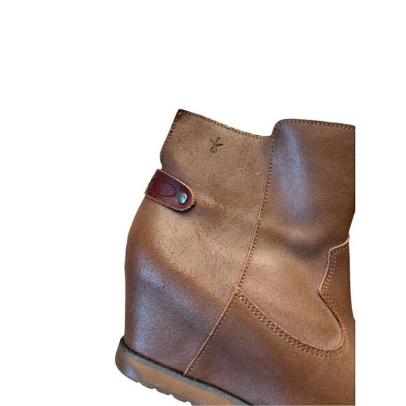 Emu Australia Gembrook Hidden Wedge Ankle Bootie Pull on size 8 Brown - Picture 6 of 8